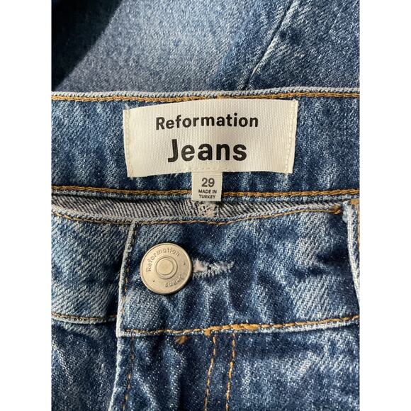 Reformation 'Tazz' Blue Cotton Maxi Denim Skirt Size 29 - Picture 4 of 6